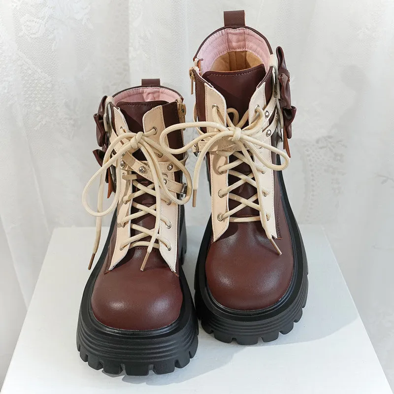 Black Night Knight Style Lolita Martin Boots