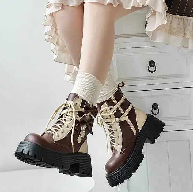 Black Night Knight Style Lolita Martin Boots