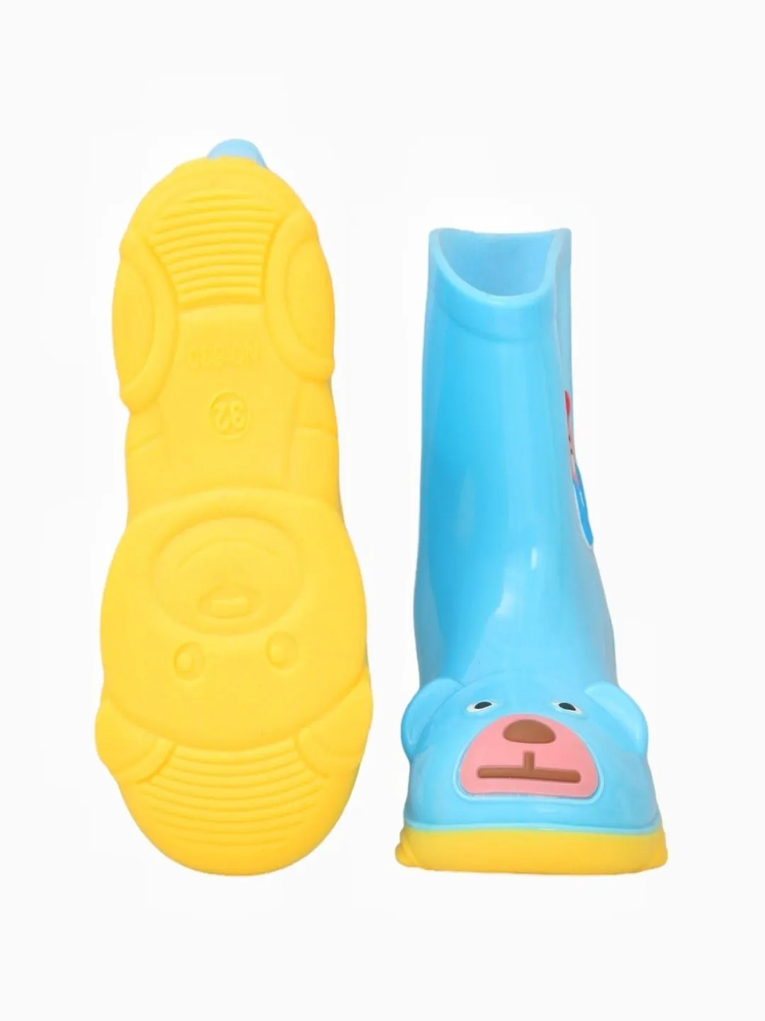 Cheerful Blue Bear Themed  Rain Boots For Boys