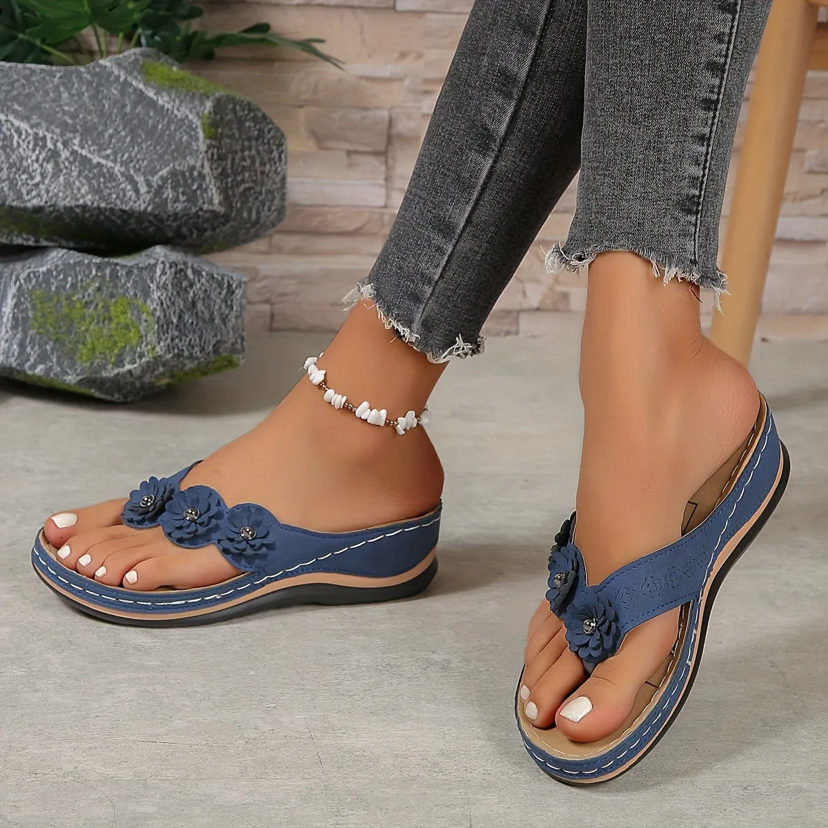 Chonna Wedge Thong Sandals for Women