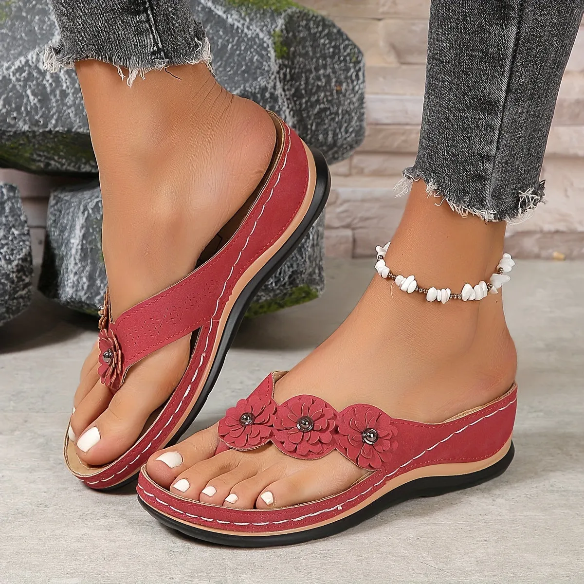 Chonna Wedge Thong Sandals for Women