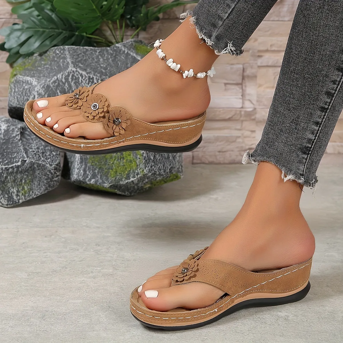 Chonna Wedge Thong Sandals for Women