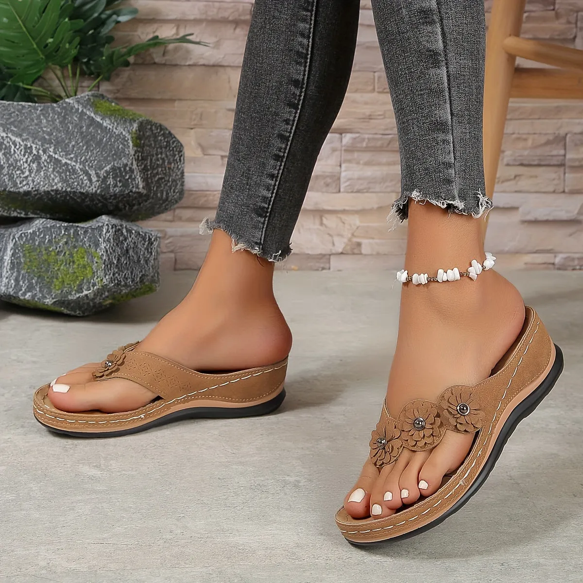 Chonna Wedge Thong Sandals for Women