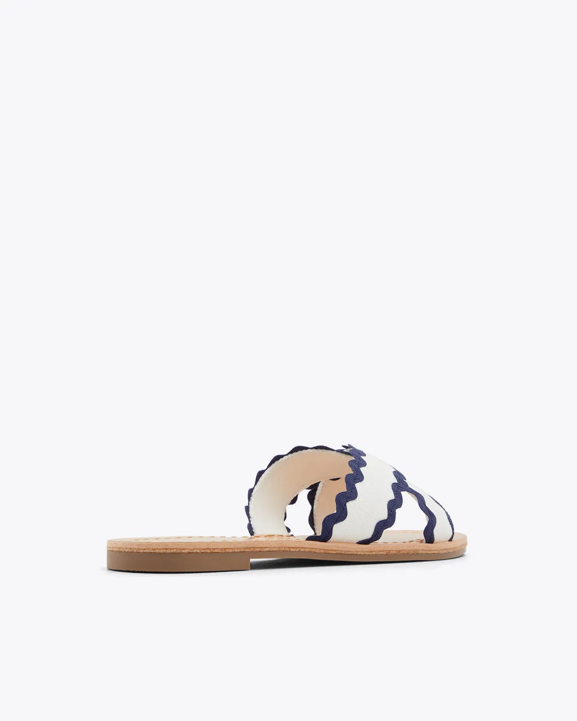 Colorblock Piper Flat Sandals in Magnolia White
