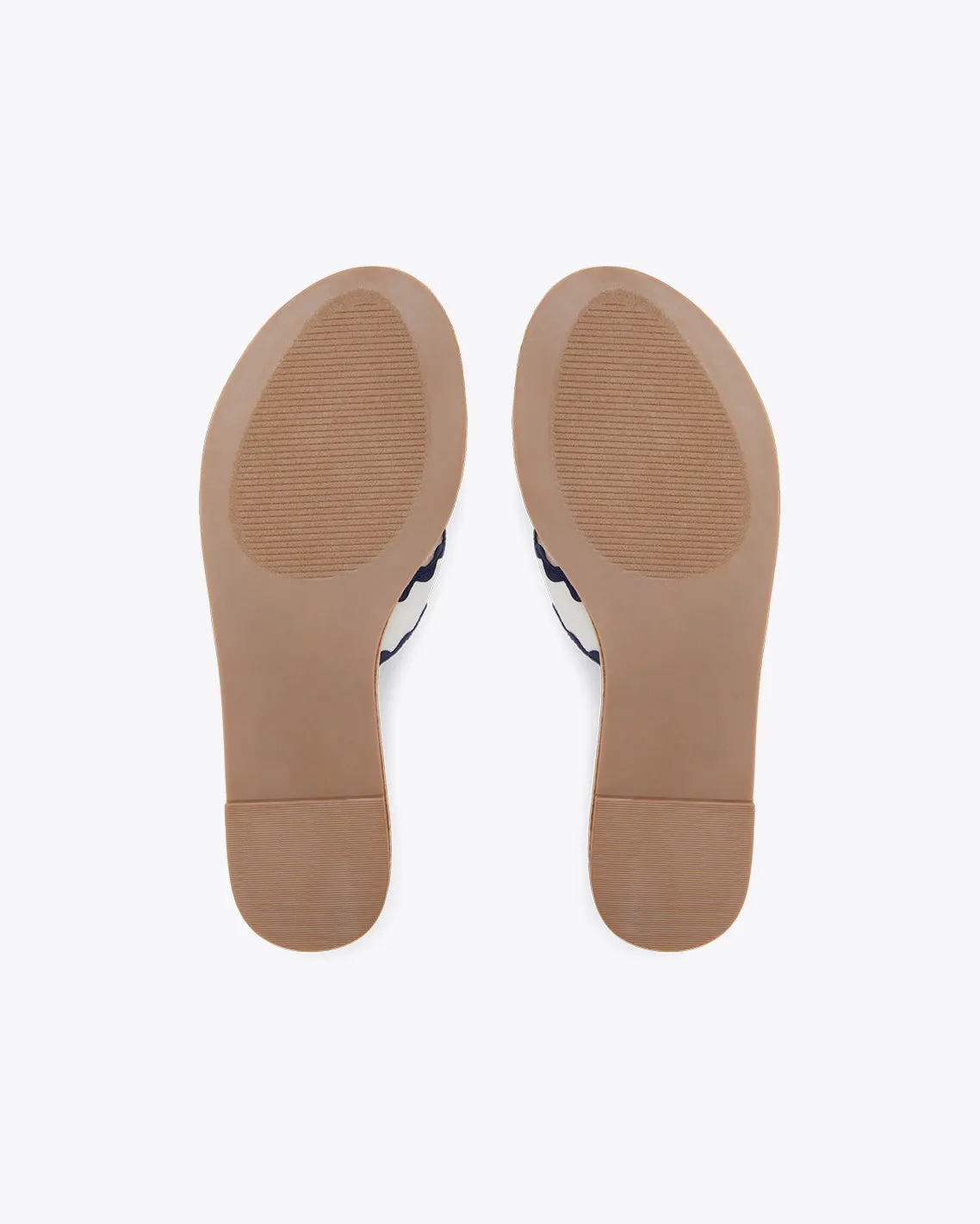 Colorblock Piper Flat Sandals in Magnolia White