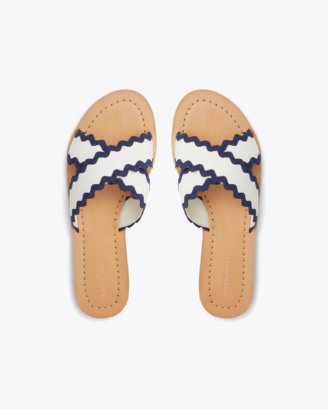 Colorblock Piper Flat Sandals in Magnolia White