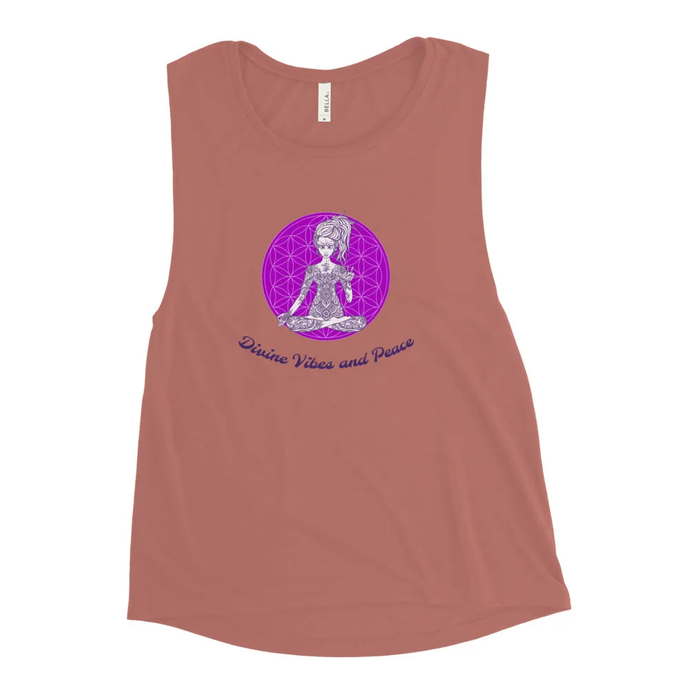 Divine Vibes and Peace Ladies Muscle Tank by Goddess Swag