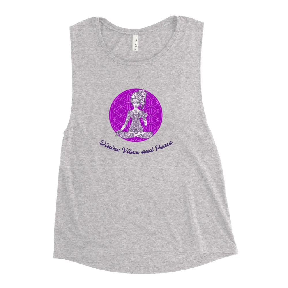 Divine Vibes and Peace Ladies Muscle Tank by Goddess Swag