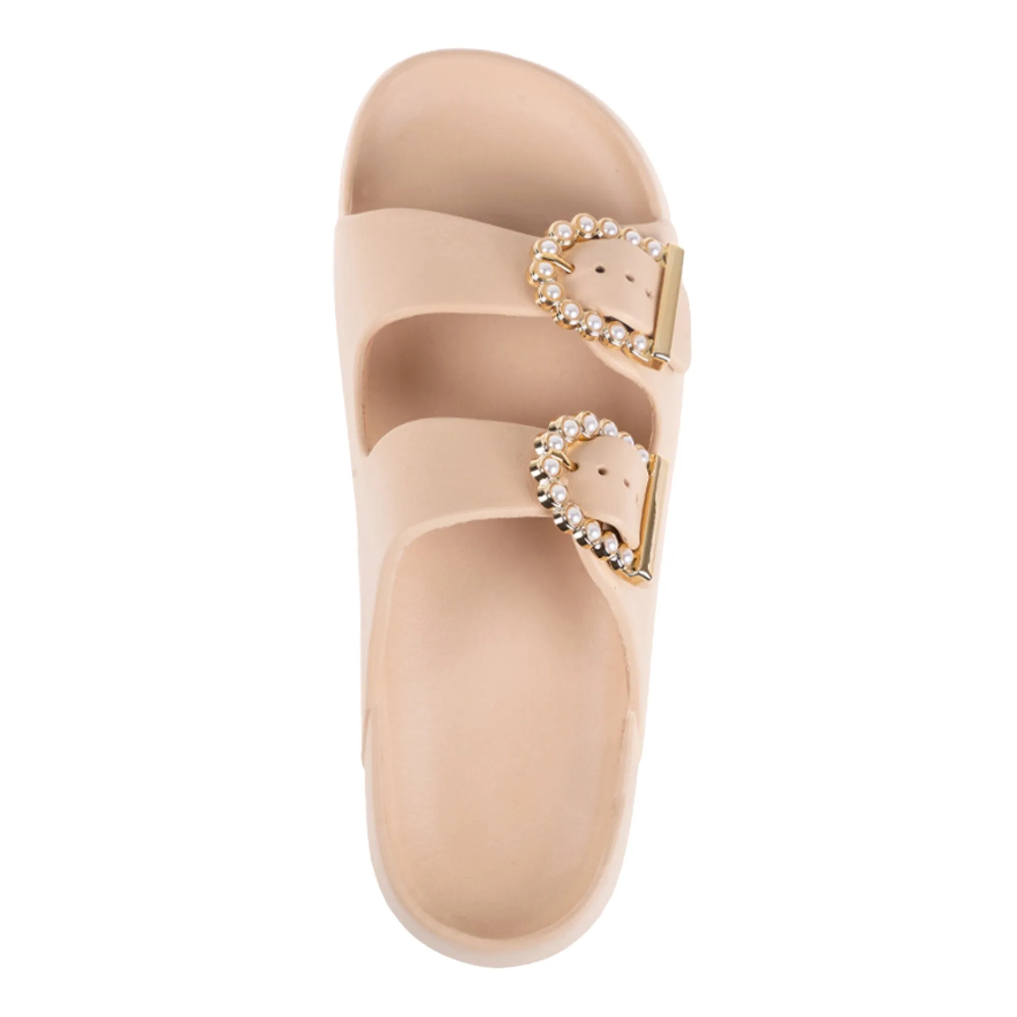 Foamwalk Womens' Sandals - Comfortable Double Buckle Beach Slides, Everyday Women's Slide Sandals