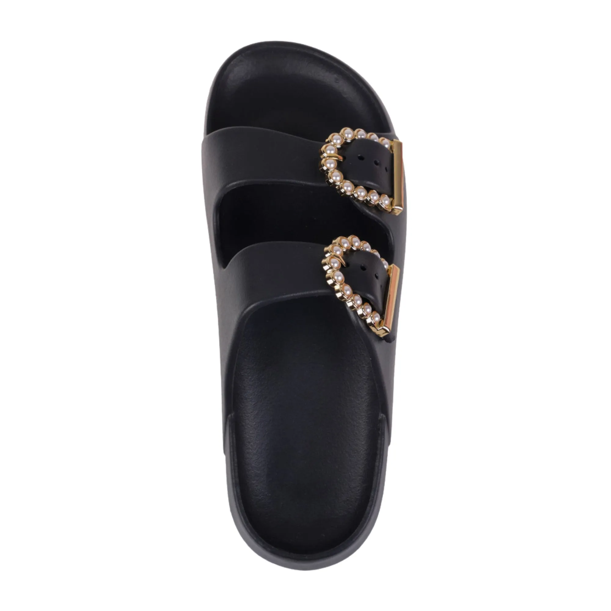 Foamwalk Womens' Sandals - Comfortable Double Buckle Beach Slides, Everyday Women's Slide Sandals