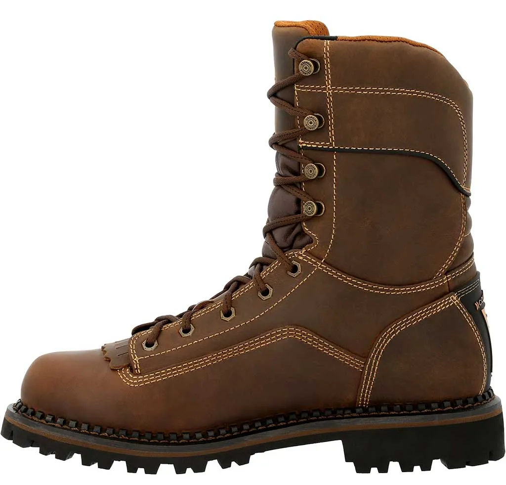 Georgia Boot Men's AMP LT 9in Low-Heel Logger Crazy Horse Brown