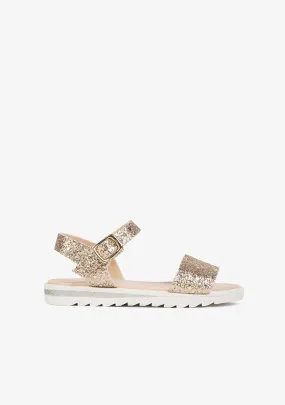 Girl's Glitter Platinum Sandals