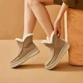 GIULIA™ WARM WOOL FUR ANKLE SNOW BOOTS