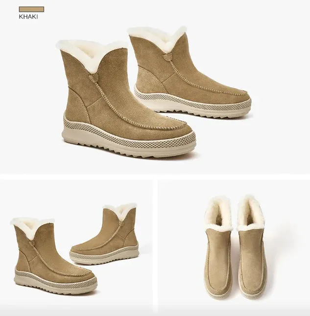 GIULIA™ WARM WOOL FUR ANKLE SNOW BOOTS