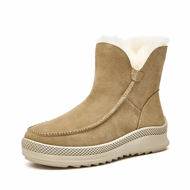GIULIA™ WARM WOOL FUR ANKLE SNOW BOOTS