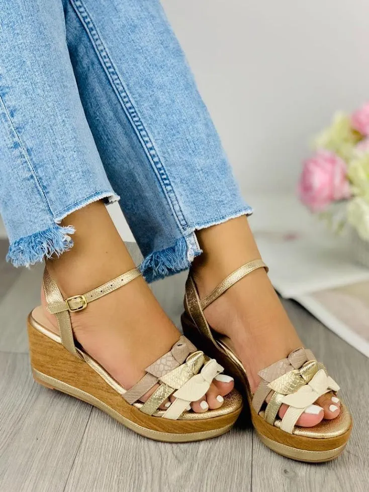 Golden Wedge Sandal