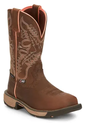 Justin Women's Rush 11 Inch CT WP Work Boot Rural Chocolate