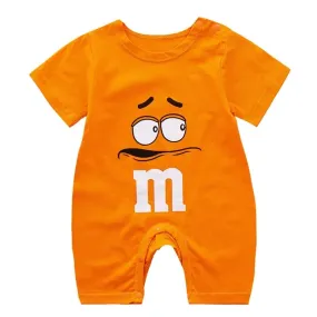 New Baby Boys Girls Short Sleeve One-piece Clothes Summer Rompers Cartoon M-bean Newborn Cotton Short Climbing Clothes X2024599