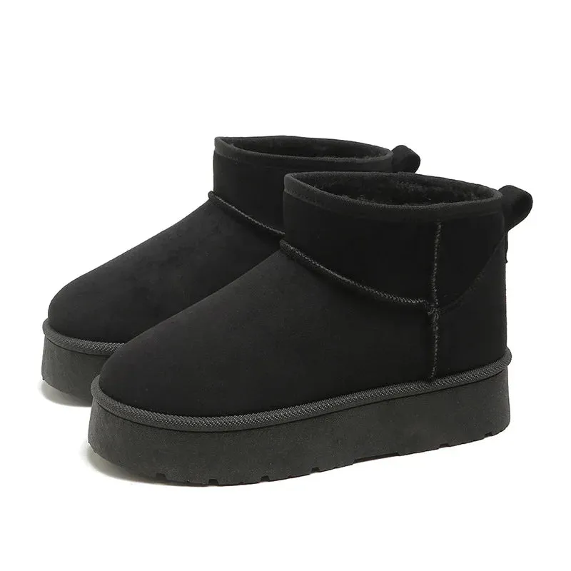 New in Fur Snow Boots for Women's Winter footwear Thick-soled booties Girls Heightening Warm Botas mujer Platform Ankle Boots
