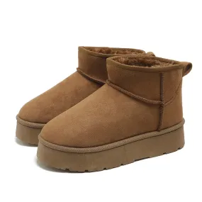 New in Fur Snow Boots for Women's Winter footwear Thick-soled booties Girls Heightening Warm Botas mujer Platform Ankle Boots