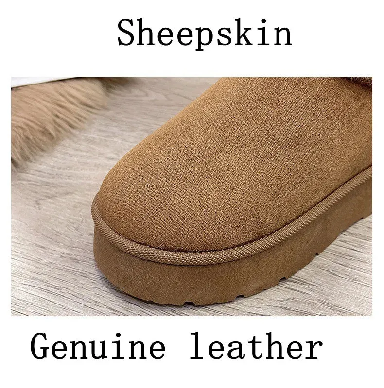 New in Fur Snow Boots for Women's Winter footwear Thick-soled booties Girls Heightening Warm Botas mujer Platform Ankle Boots