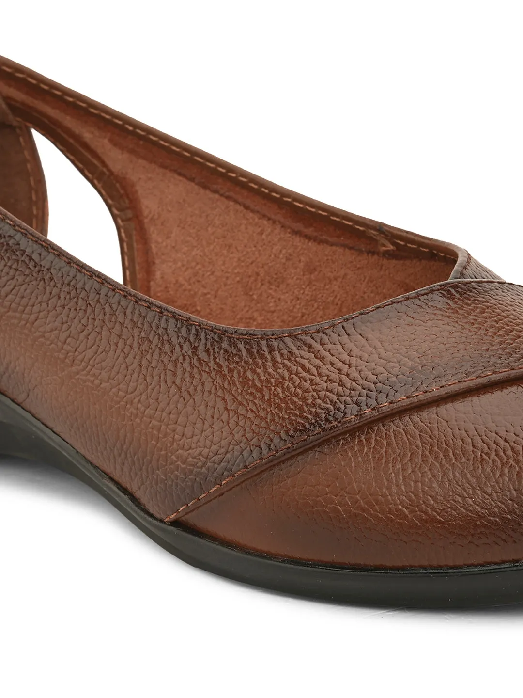 Pelle Albero Women's Brown Leather Slip-On Wedge Heel Sandals