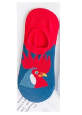 SF1247 Navy Blue Rooster Low Cut Socks