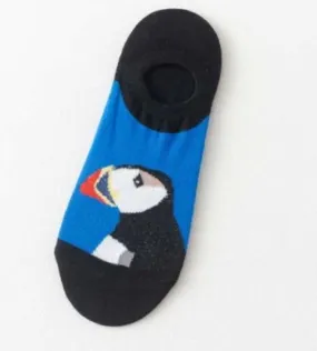 SF1248 Blue Black Bird Low Cut Socks