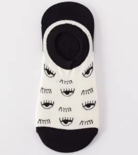 SF405 Black & White Eye Low Cut Socks