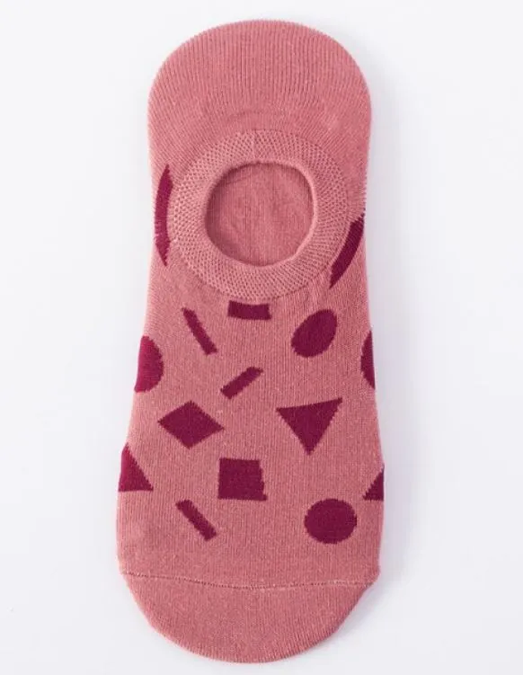 SF41 Mauve Assorted Shapes Low Cut Socks