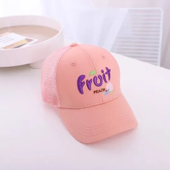 Summer outdoor sport kids breathe sunshade baby embroidery baseball trucket mesh sun net hat cap S3434696