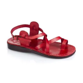 The Good Shepherd Buckle - Leather Toe Loop Sandal | Red