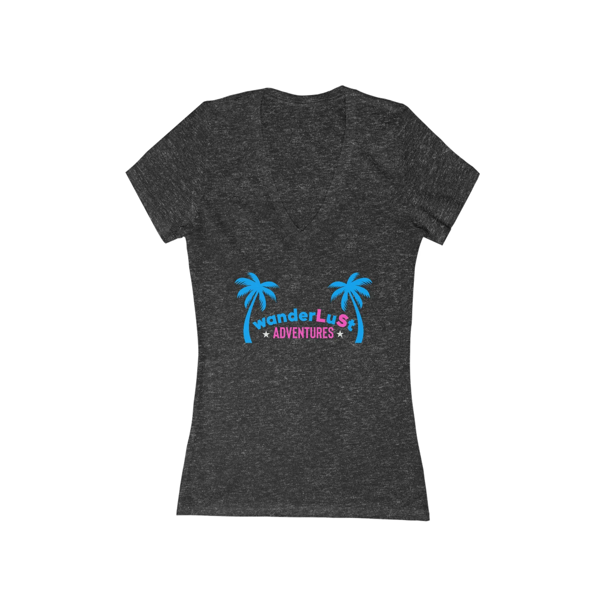 wanderLuSt ADVENTURES Women's Jersey Short Sleeve Deep V-Neck Tee