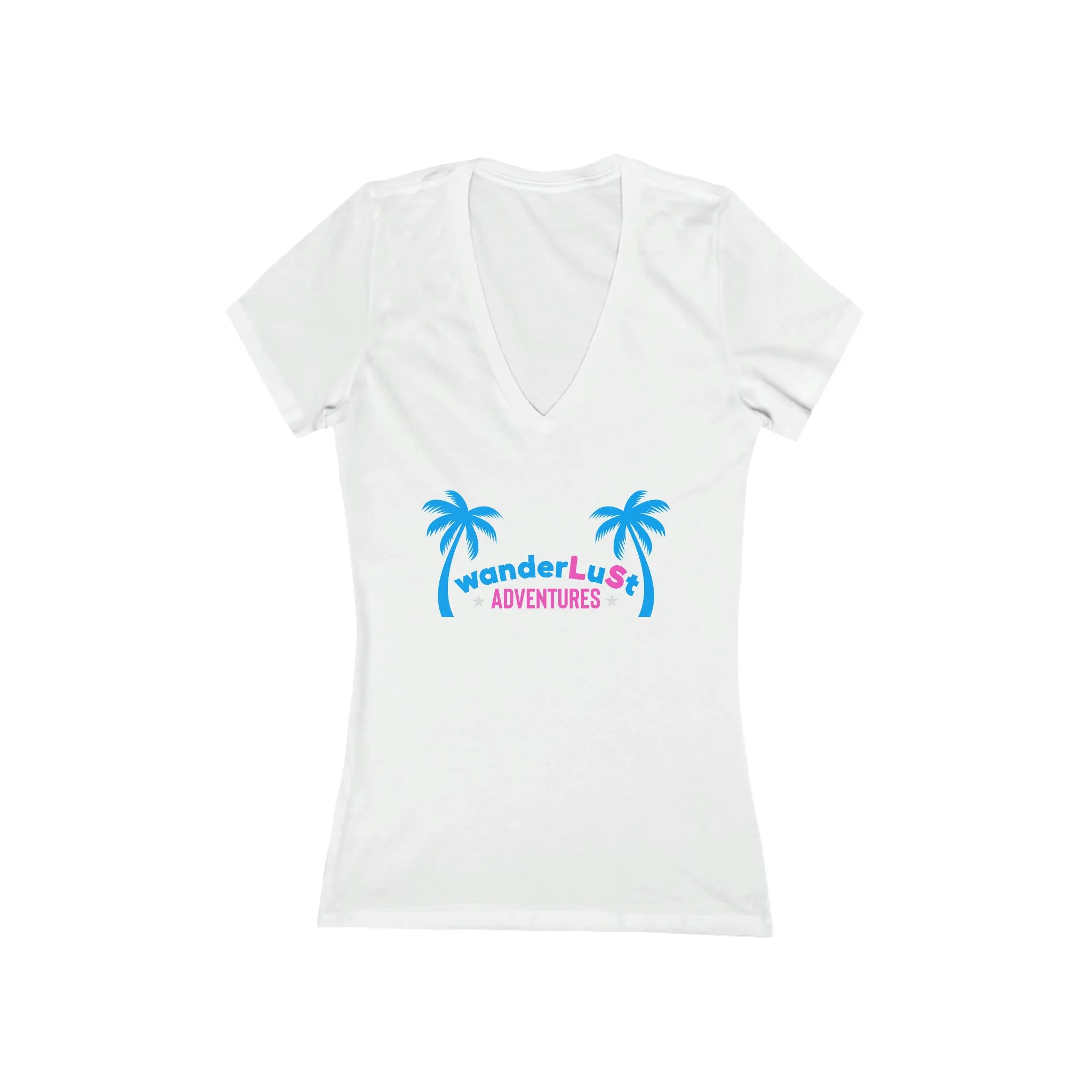 wanderLuSt ADVENTURES Women's Jersey Short Sleeve Deep V-Neck Tee