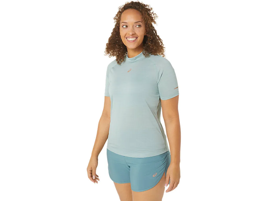 Woman's Nagino Run SS Top - OCEAN HAZE