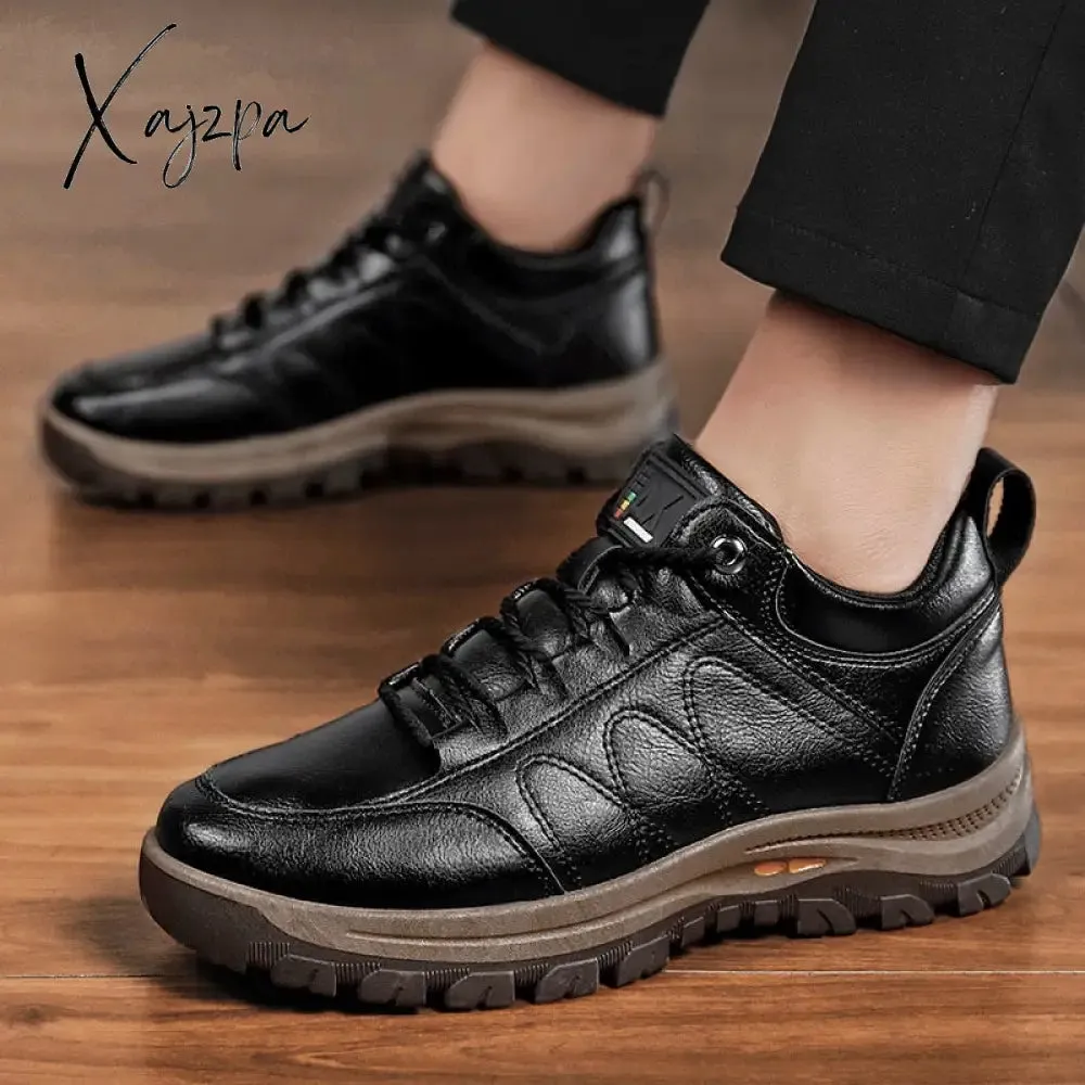 Xajzpa - Sneakers Men Winter Warm Platform Shoe Man Safety Shoes Wear-Resistant Outdoor Sports Casual Non Leather Loafers Tênis Masculino