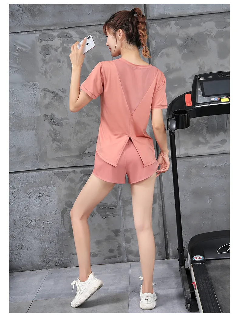 Yoga Sporty Sets Women Mesh Quick Dry Breathable Trendy Outdoor Activewear