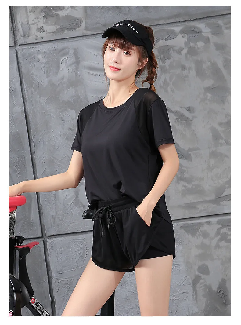 Yoga Sporty Sets Women Mesh Quick Dry Breathable Trendy Outdoor Activewear