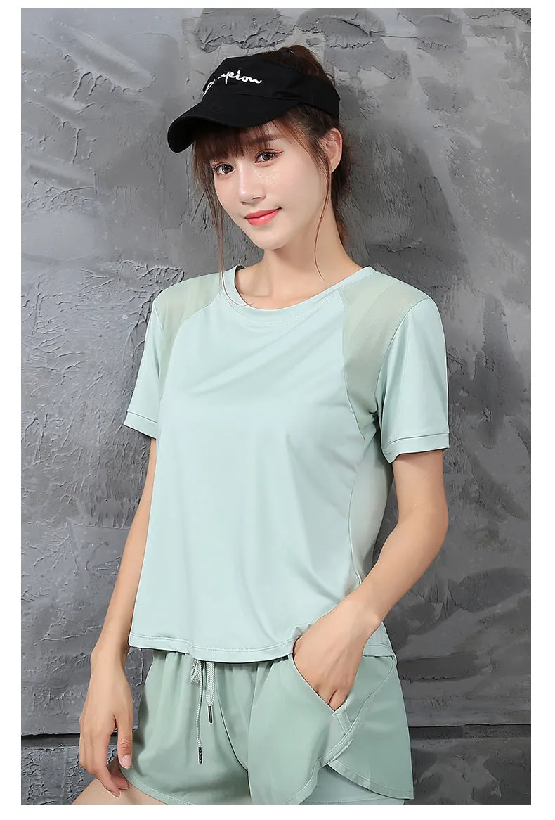Yoga Sporty Sets Women Mesh Quick Dry Breathable Trendy Outdoor Activewear