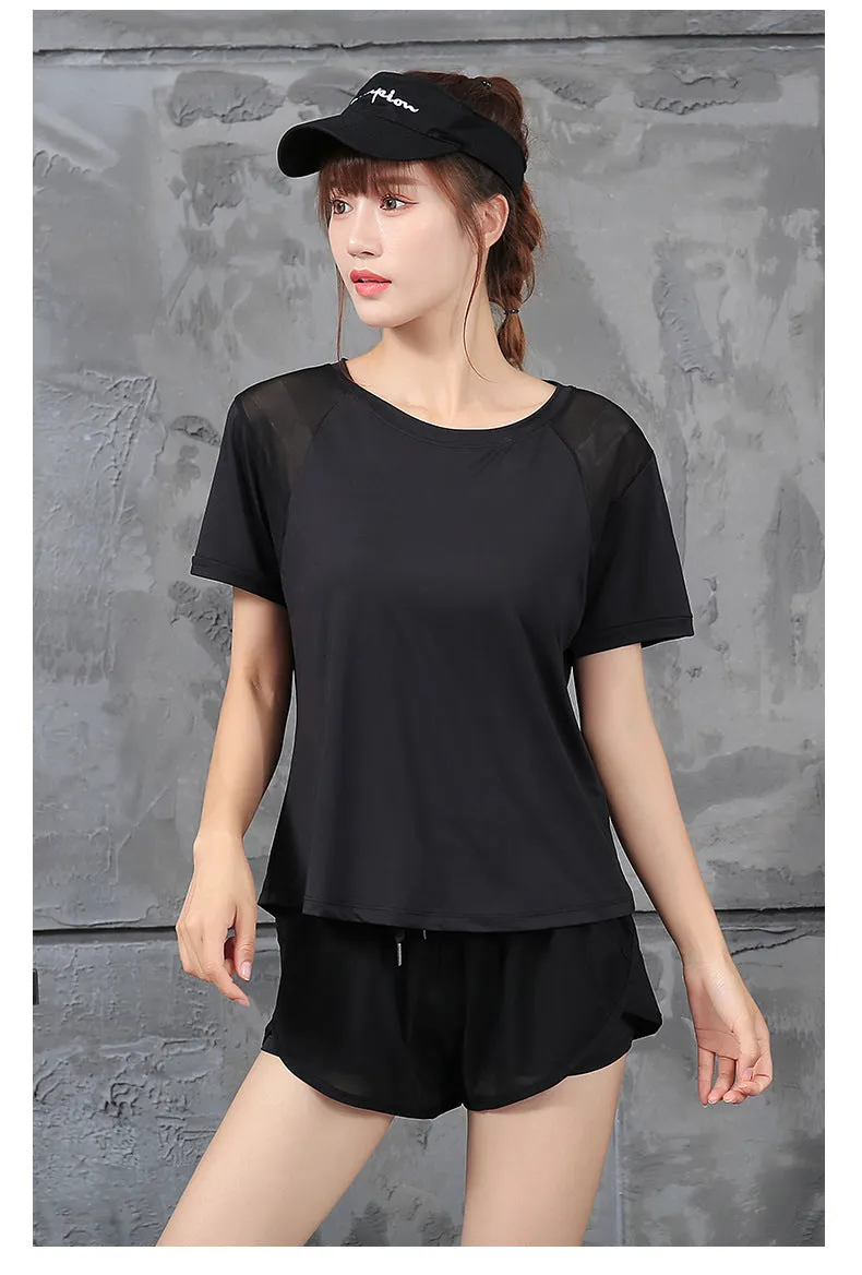 Yoga Sporty Sets Women Mesh Quick Dry Breathable Trendy Outdoor Activewear
