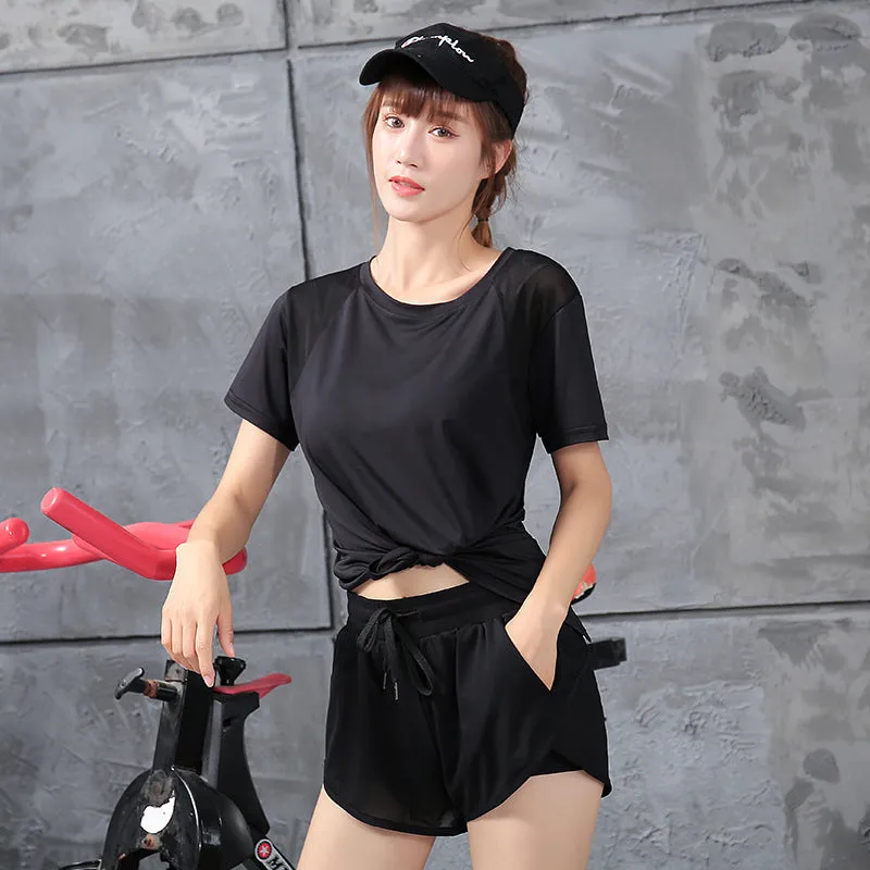 Yoga Sporty Sets Women Mesh Quick Dry Breathable Trendy Outdoor Activewear