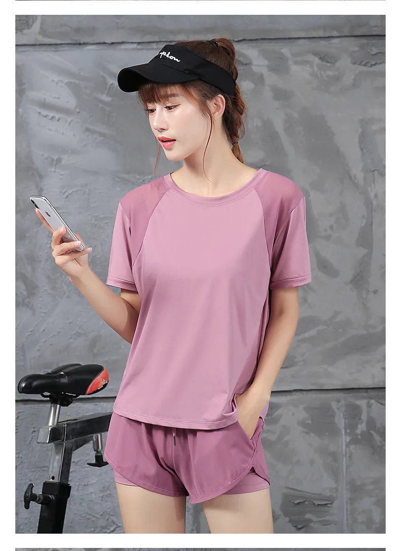 Yoga Sporty Sets Women Mesh Quick Dry Breathable Trendy Outdoor Activewear