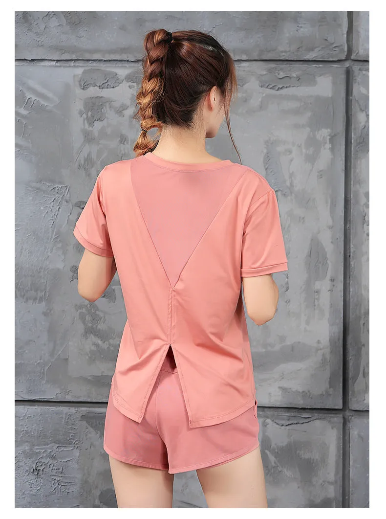 Yoga Sporty Sets Women Mesh Quick Dry Breathable Trendy Outdoor Activewear