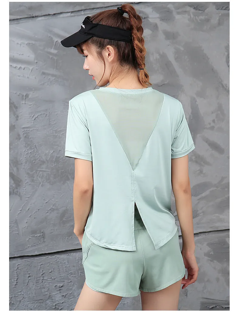 Yoga Sporty Sets Women Mesh Quick Dry Breathable Trendy Outdoor Activewear