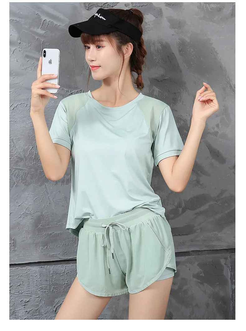 Yoga Sporty Sets Women Mesh Quick Dry Breathable Trendy Outdoor Activewear